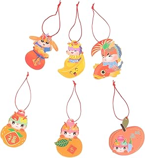 VILLCASE 6 Peças Decoração Pingentes De Ano Novo Árvore Pendurada Dragão Enfeites De Festival De Primavera Dragão Pequeno Chinês Encantos De Dragão De Ano Novo Ornamento De Dragão Pequenos