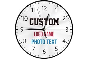 Personalized Clocks: Custom Round Wall Decor with Text and Logo