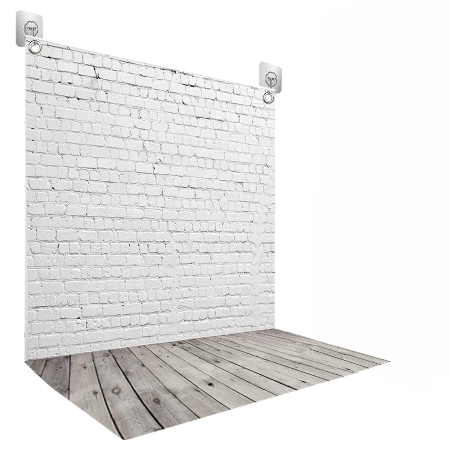 HUAYI 5x5ft Grey Brick Wall Photography Backdrop Econ Vinyl Background Portraits Photo Booth D-2504