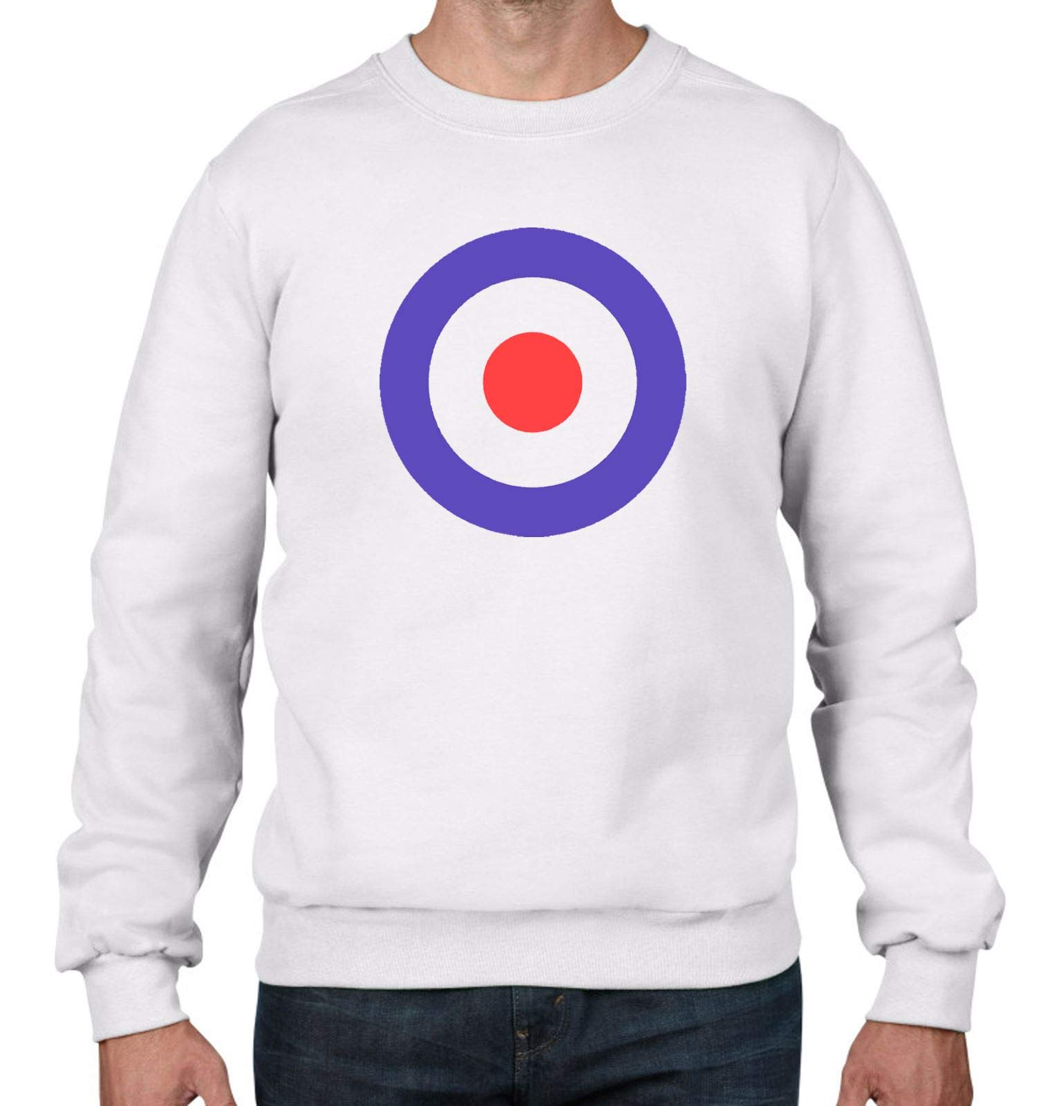 Tribal T-Shirts Men's White Mod Target Sweatshirt Jumper (Large, )