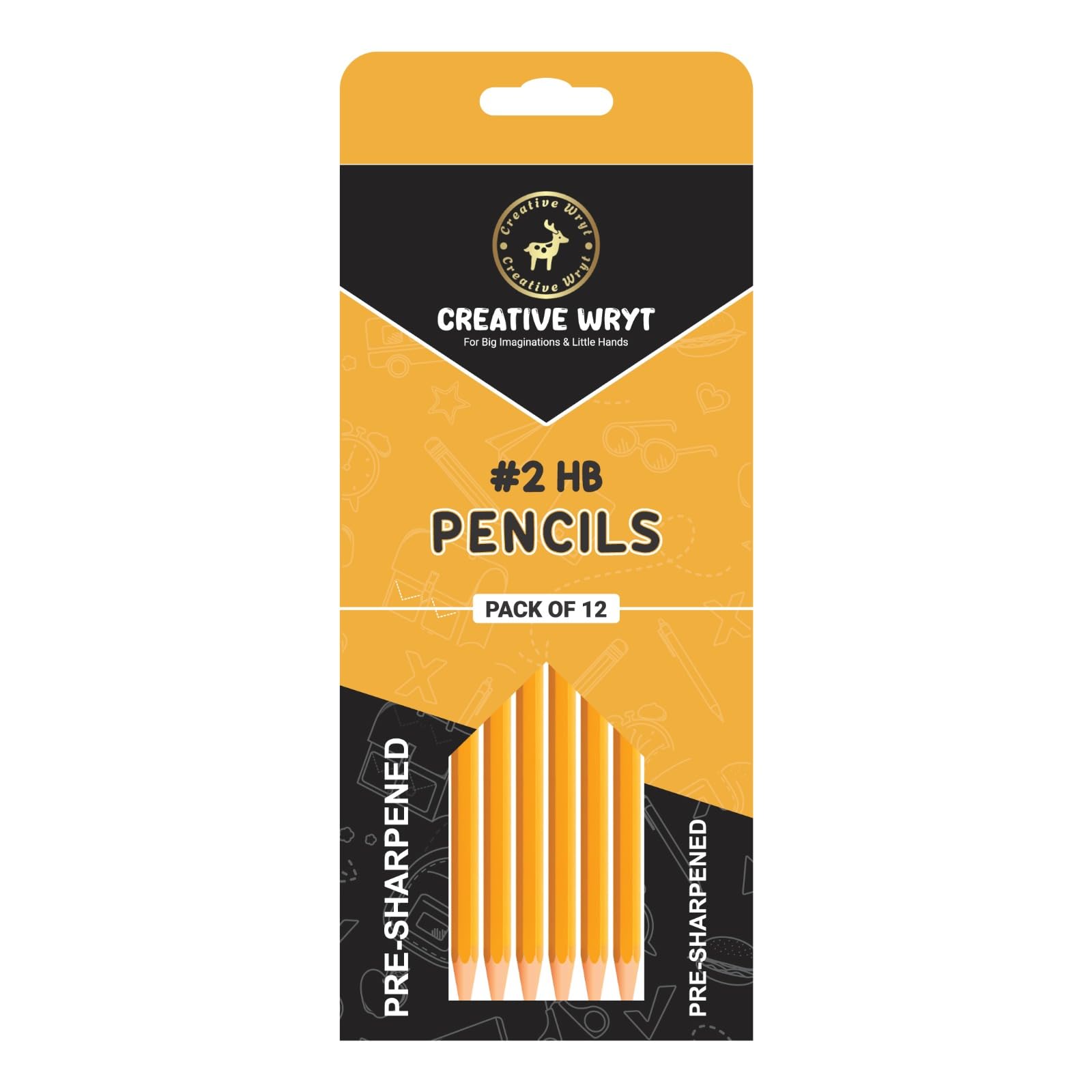 Wood-Cased #2 Pencils 12 Pack, Pre-sharpened, HB Lead for Classroom, Office, and Drawing, Eco-Friendly, Break-Resistant, Smooth Writing, Yellow