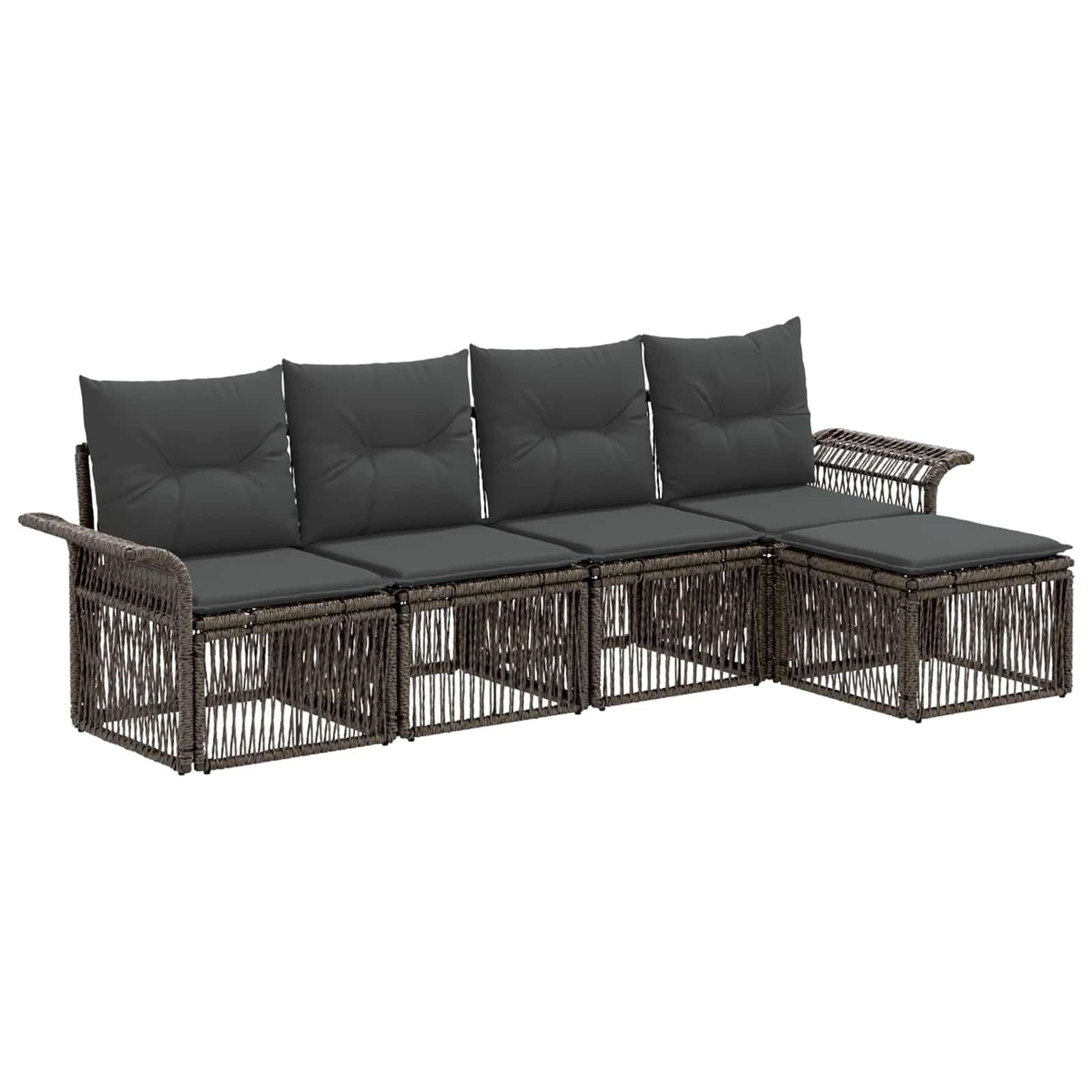 Garten-Sofa-Set, 5-teilig, Grau