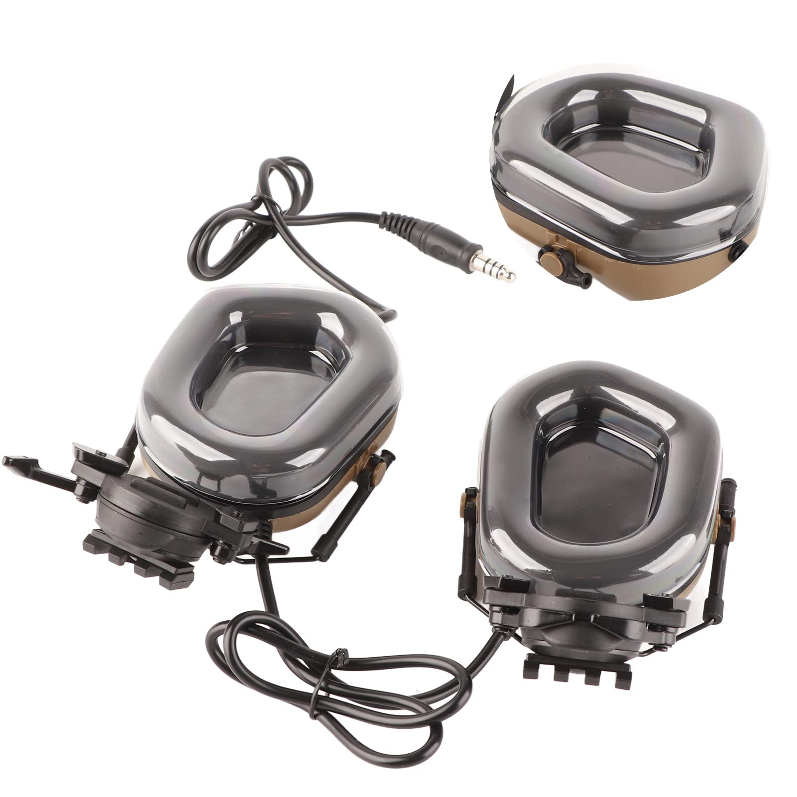 Fydun Airsoft Dummy Tactical, Tácticas Plegables Impermeables para Exteriores, Auriculares con Micrófono, Auriculares para Juegos de Combate CS, Barro (Broncearse)