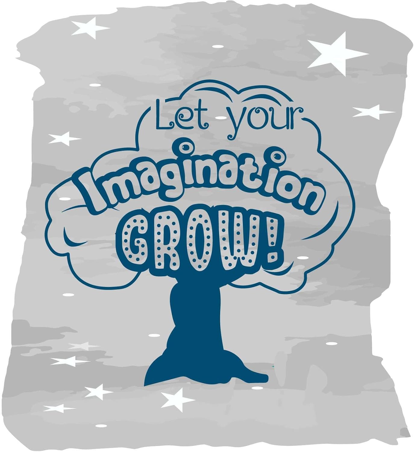 Nursery Let Your Imagination Grow Educational Quote Motivational Classroom Decal Wall Art Sticker Designs Vinyl Stickers for Home House Walls Rooms Windows Bedroom Decoration Size (30x30 inch)