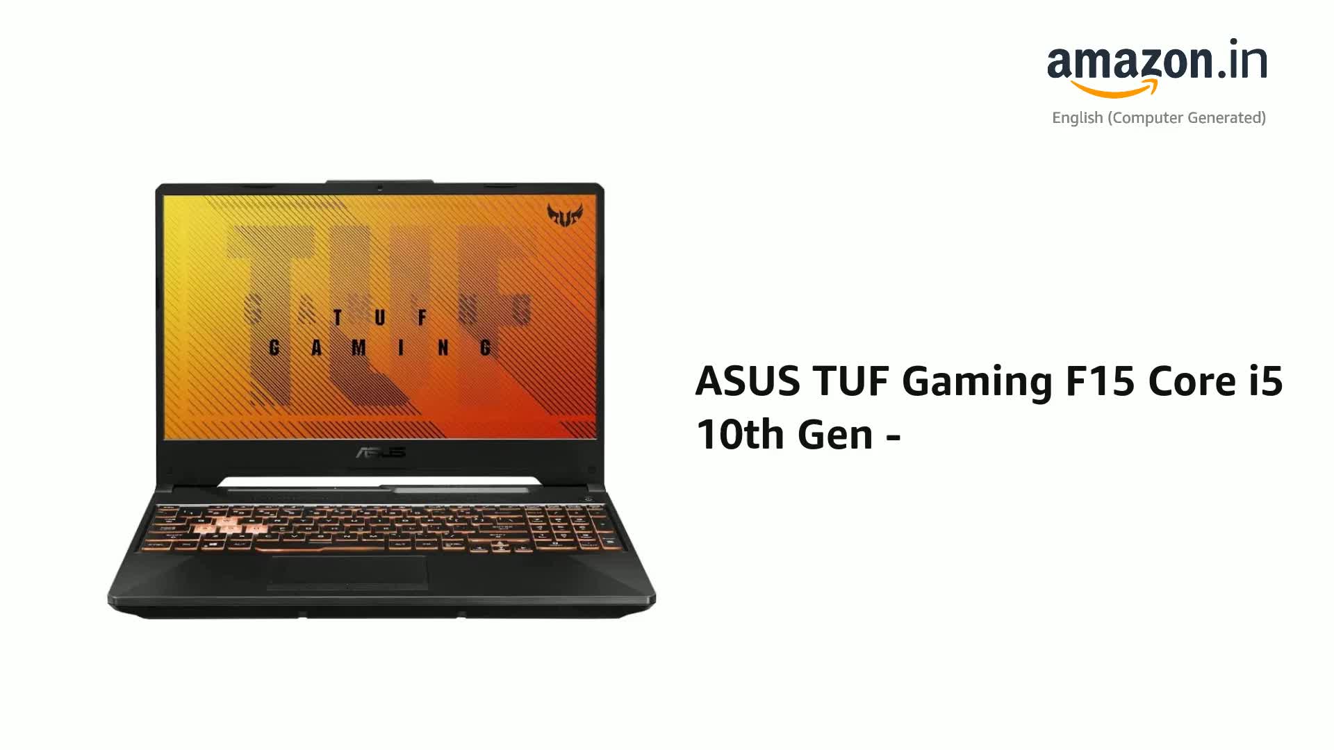 ASUS TUF Gaming F15 Intel Core i5 10th Gen - (8 GB/512 GB SSD
