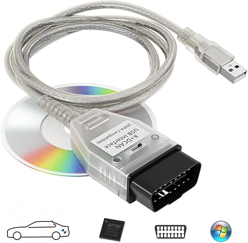 Miniatura 6 de K+DCAN Cable de diagnóstico OBD para BMW Serie E Codificación Coche Ediabas K+CAN OBD2 Interfaz USB Funciona con NCS Expert Tool32