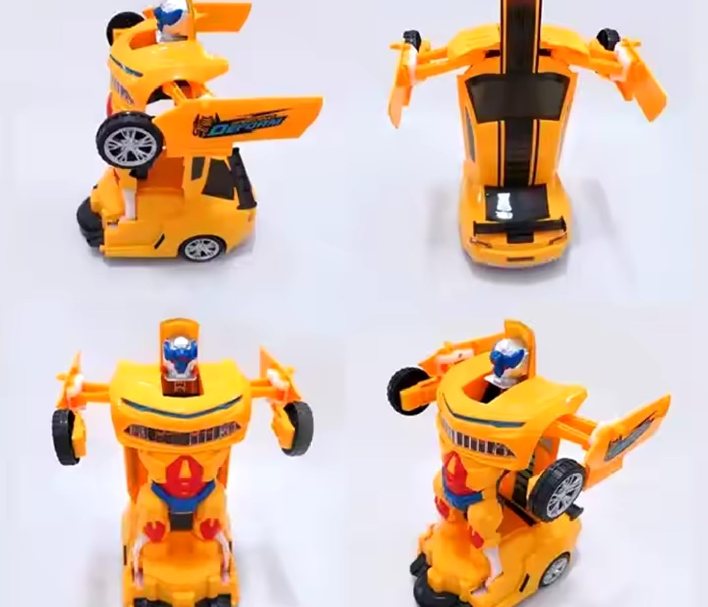 KRIMION® Toy Robots Battery Operated Converting Toy Car to Robot, Robot to Car Automatically with Light and Sound for Kids Indoor and Outdoor(Style-2) 2