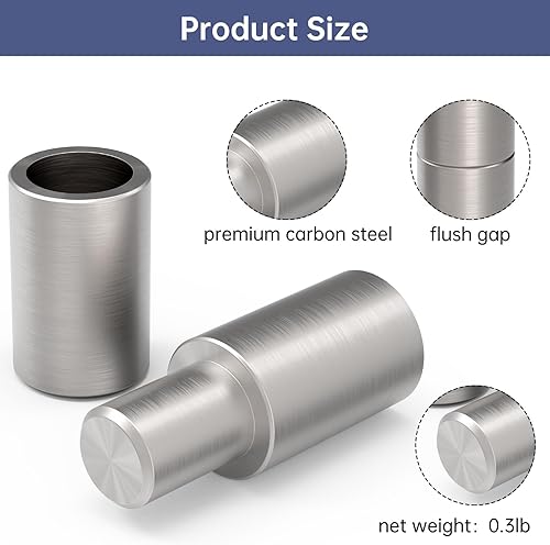 Miniatura 3 de 8 bisagras de barril soldables de 2-38 pulgadas, soldadura de acero resistente en bisagra de puerta de bala, bisagras desmontables, para puerta