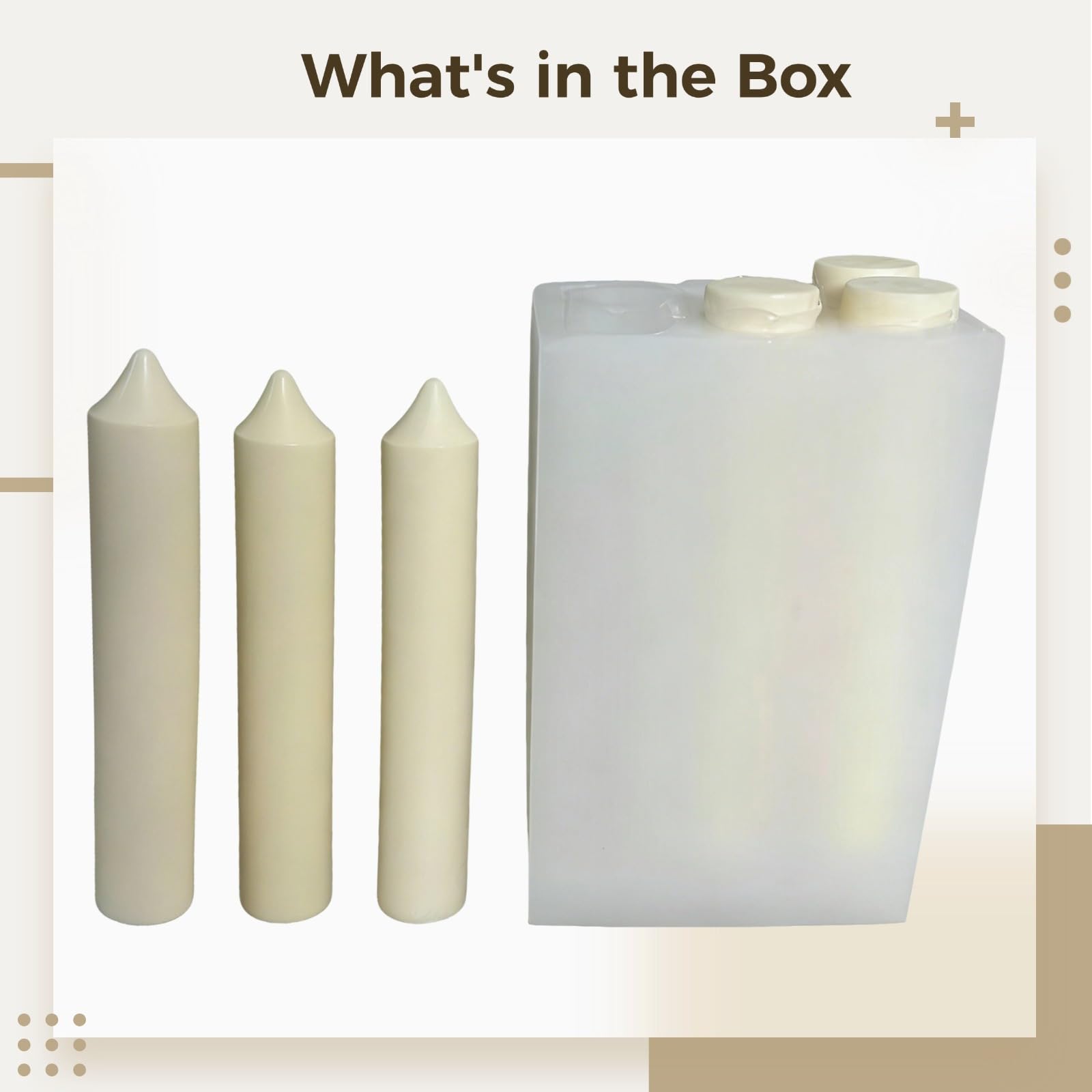 6-wnękowa silikonowa forma do produkcji świec, łatwe do usunięcia długie świece cylindryczne z otworem do nalewania, model DIY, 8,3 x 2,2 x 5,7 cala / 8,5 x 5,5 x 14,5 cm, do dekoracji domu i