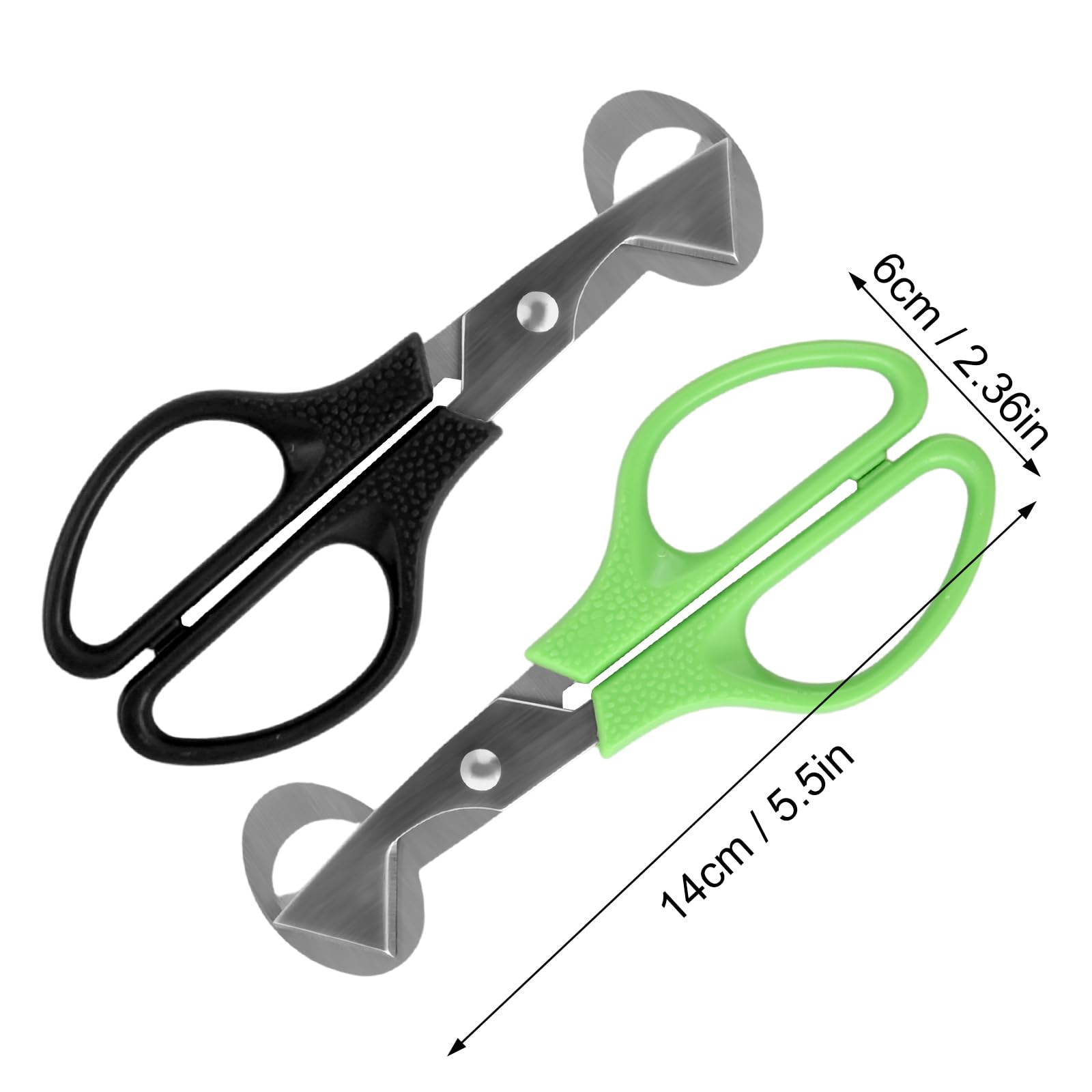 Tijeras Huevos de Codorniz de Acero Inoxidable, Cortador de Cáscara Huevo, Abridor de Huevos, Tijeras de Cocina, Negro, Verde