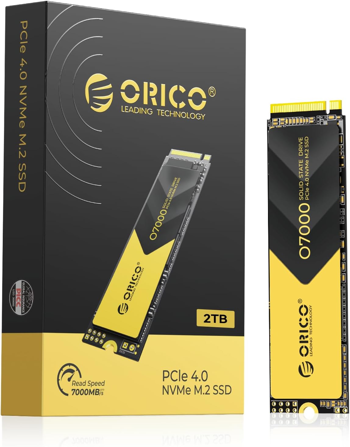 – 2TB NVMe SSD PCIe 4.0- Up to 7000MB/s, M.2 2280 PCIe 4.0X4 Internal Solid State Drive SSD, Fast Heat Dissipation, Compatible with macOS Windows for Gamers and Creators-O7000 (2TB)