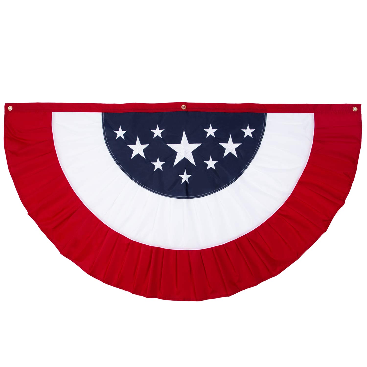 USA Patriotische Wimpelkette – 76,2x40,6 Cm, Nylon, Bestickte Sterne, Doppelseitig Für 4. Juli & Feiertage