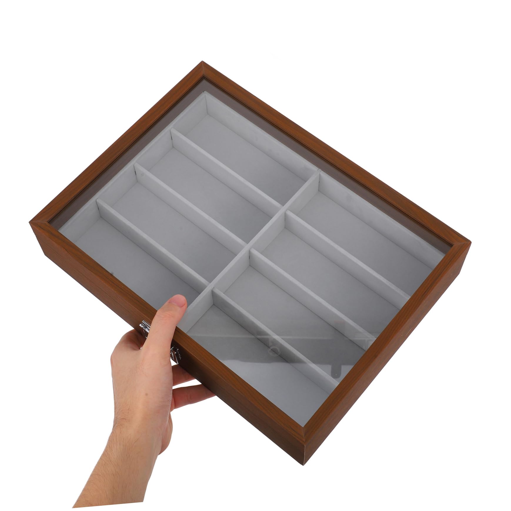 OUNONA Luksusowy Organizer Na Okulary Drewniane Etui Na Okulary Przeciwsłoneczne Z 8 Przegródkami Etui Na Okulary