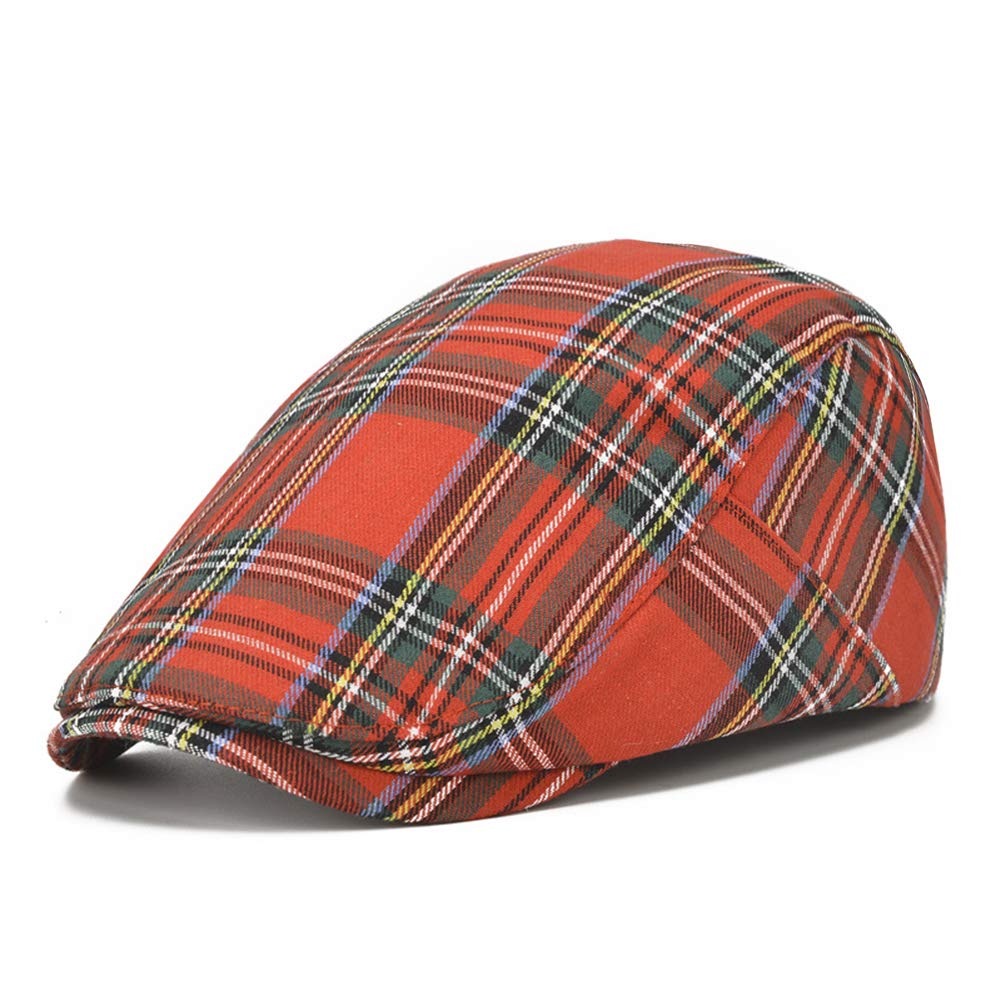 Homme Chapeau Coton Bérets Motif à Carreaux