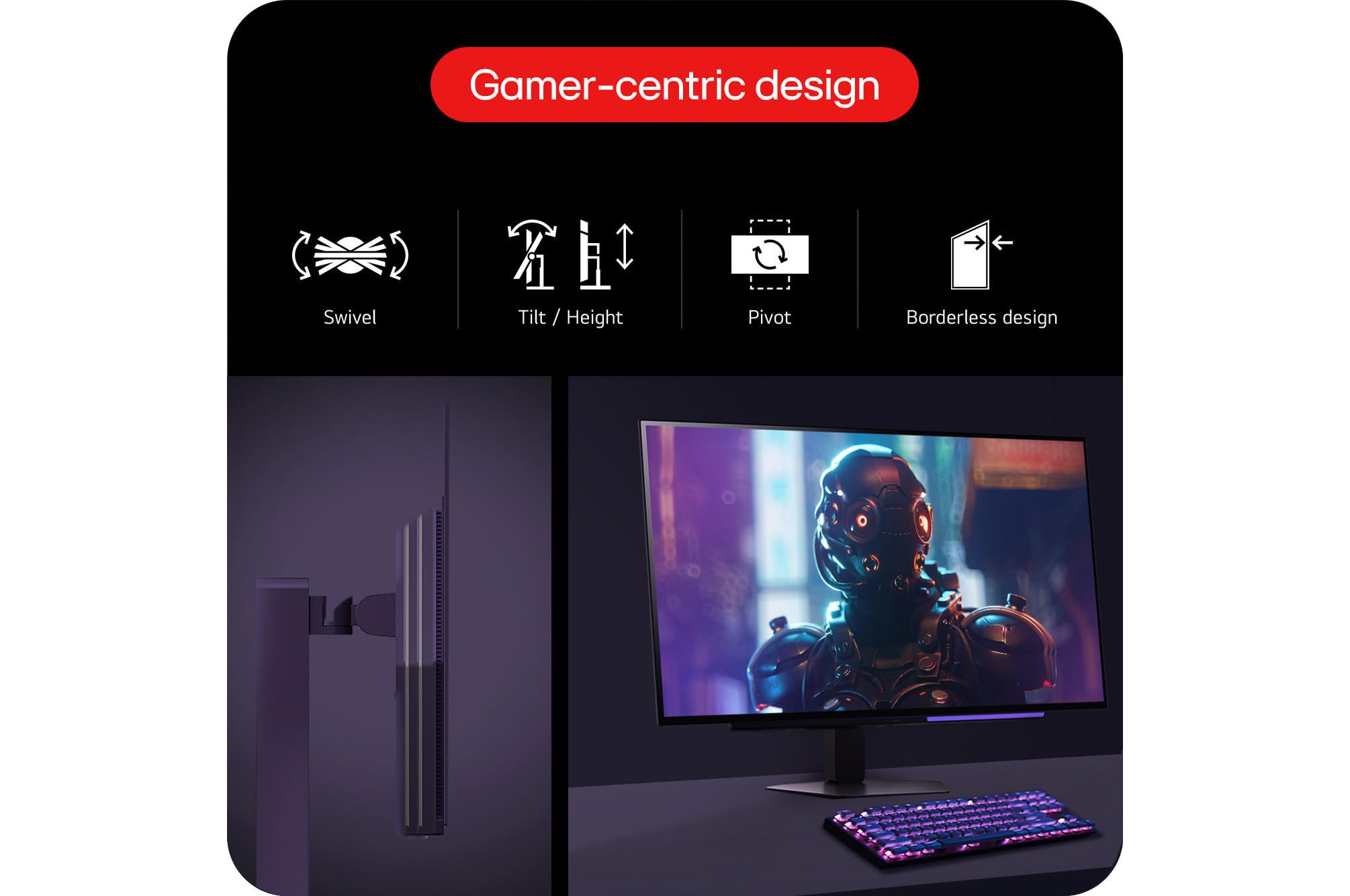 LG Ultragear 27GX704A-B.AEU 27 Zoll WQHD OLED Gaming-Monitor 240Hz AMD FreeSync Premium Pro DisplayHDR True Black 400 Schwarz