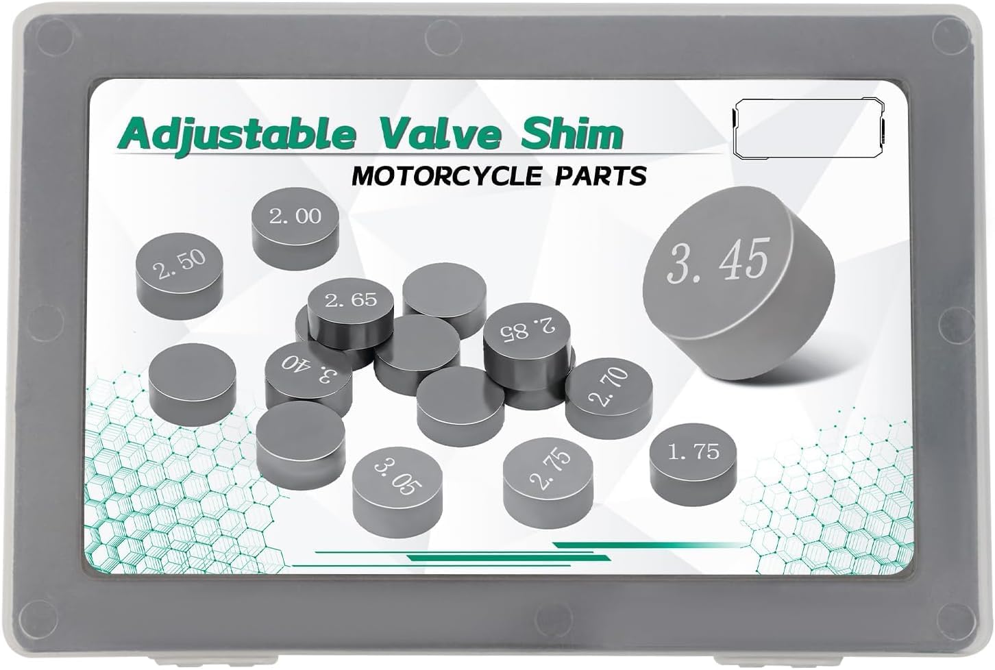 7.48mm O.D. Adjustable Valve Shim Kit for Honda CRF250R CRF250 R 2004-2017 (47pcs)