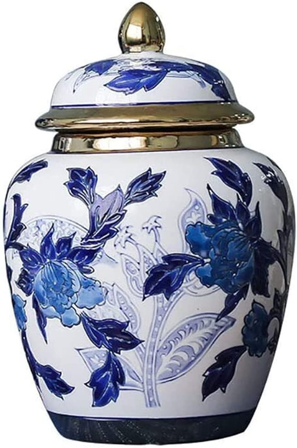 Vase Tabletop Porcelain Vases Vintage Decor Ceramic Flower Decorative With Finial Lid Ginger Jar Pot Antique Artwork