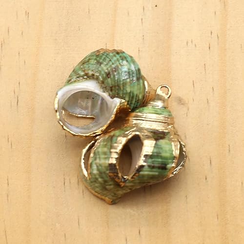 Miniatura 3 de 20 colgantes naturales – espiral, concha, cauri, conchas marinas para náutica, océano, joyería de verano y manualidades, Piedra, Piedra