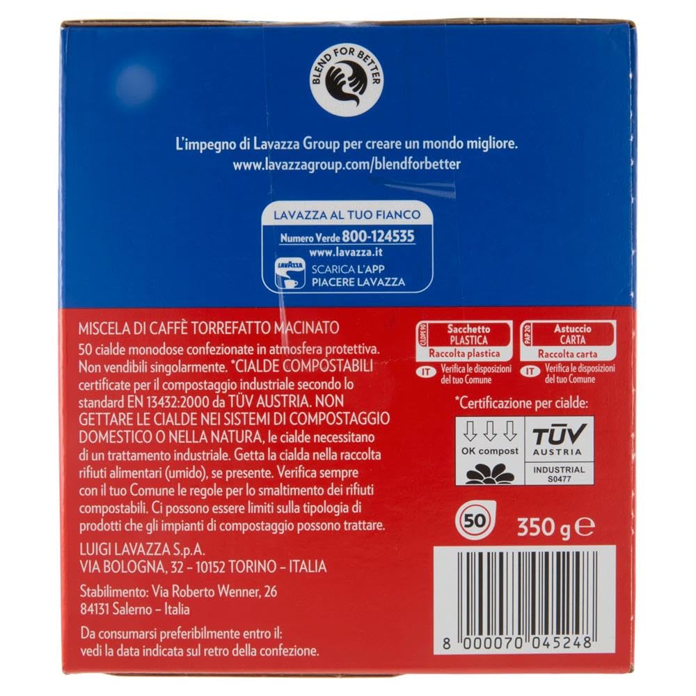 Italian Gourmet Crema e Gusto Cialde E.S.E. 44mm 8 x 50 Kaffeepads | Intensità 8/10, aroma classico; kompostierbar, einzeln verpackt, kompatibel mit Maschinen für, + Kostenlos Polpa 400g
