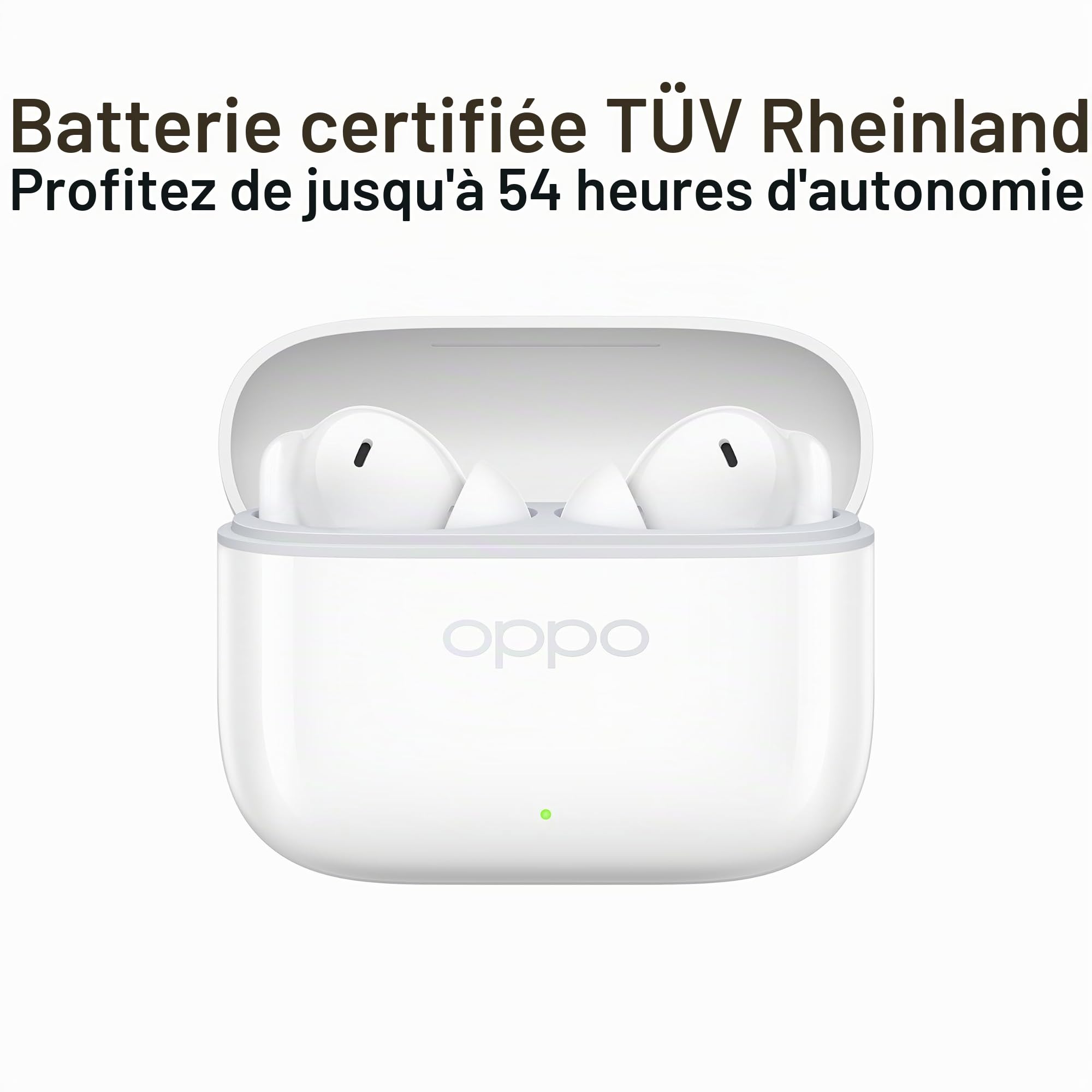 Oppo Enco Buds3 Pro Écouteurs True Wireless, 54 h d'autonomie, Pilote Dynamique de 12,4 mm, BT 5,4, Commandes tactiles, Annulation du Bruit Passif, Android et iOS, IP55, [Version Italienne], Blanc | Ultra léger 4,3 g, basses puissantes 12,4 mm, annulation