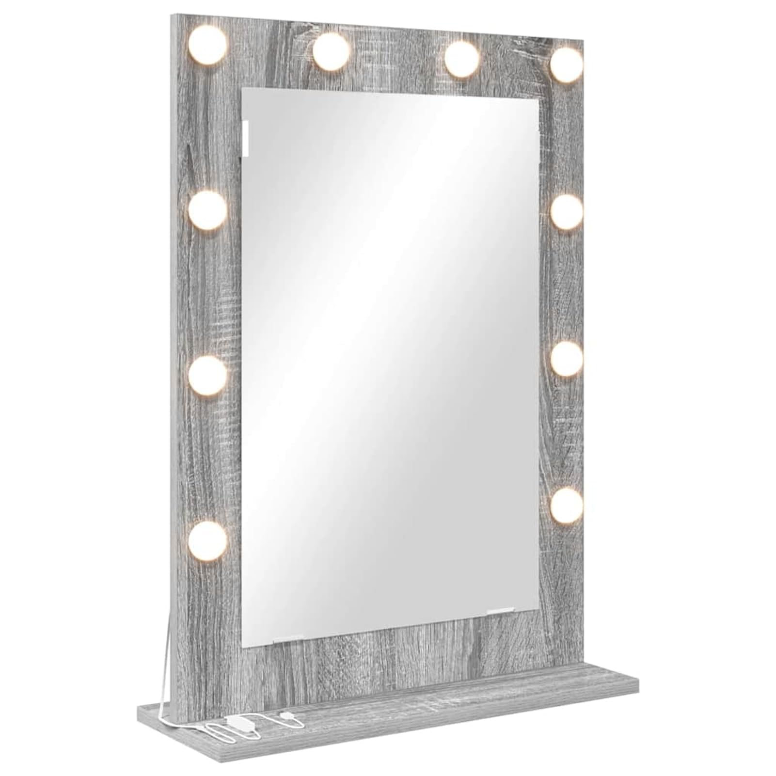 Gecheer Schminkspiegel Grau Sonoma Spanplatte, Glas 70 x 50 x 18 cm, Deko Spiegel Bathroom Mirror für Badezimmer Make-up Rasur Wohnung Hotel868338