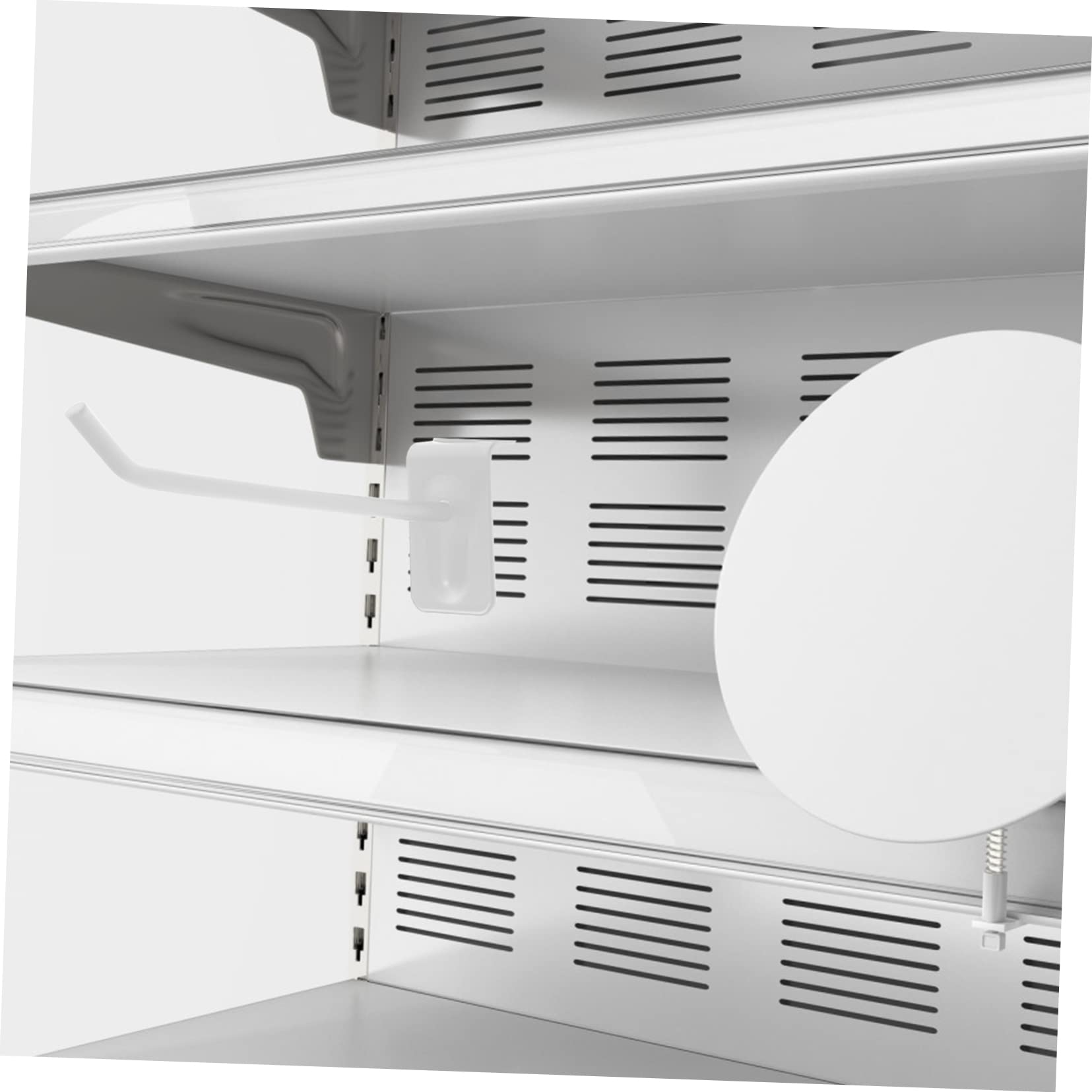 Ciieeo Ganci Pezzi Scanalato Ferro in Bianco Pannello 30 | Garage e Parete Espositiva, Rimozione Rapida, Installazione Semplice, Adatti a Bag e Jewelry
