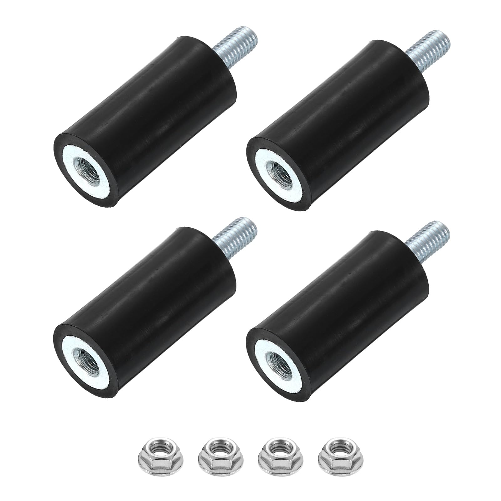 uxcell M8 Rubber Mounts, 4Pcs 30x30mm(DxH) Rubber Cylindrical Anti Vibration Isolator Shock Absorber with Lock Nut for Car Bobbin Generator Air Compressors — Amazon image 27