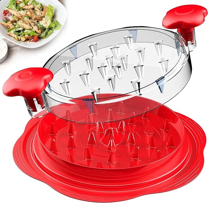 Chicken Shredder Tool Twist Large-Meat Shredder Tool Twist – Pulled Pork Shredder – Anti-Slip Chicken Shredder Tool Suitable for Steak Pork Chicken Breast – BPA-Free and Dishwasher-Safe (Red)