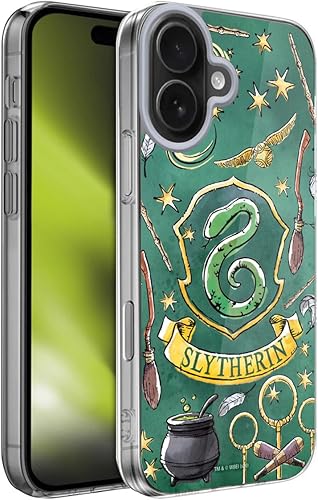 Vista 93 de Head Case Designs Funda de gel suave con licencia oficial de Harry Potter Slytherin, diseño de Reliquias de la Muerte XIII compatible con Apple