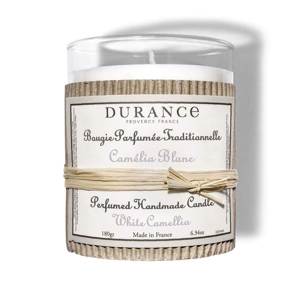 Durance White Camellia Perfumed Handmade Candle 180G – Luxury Scented Candle With Glass Jar – 40Hrs Long Burning Candle - Home Fragrance Aromatherapy Candle