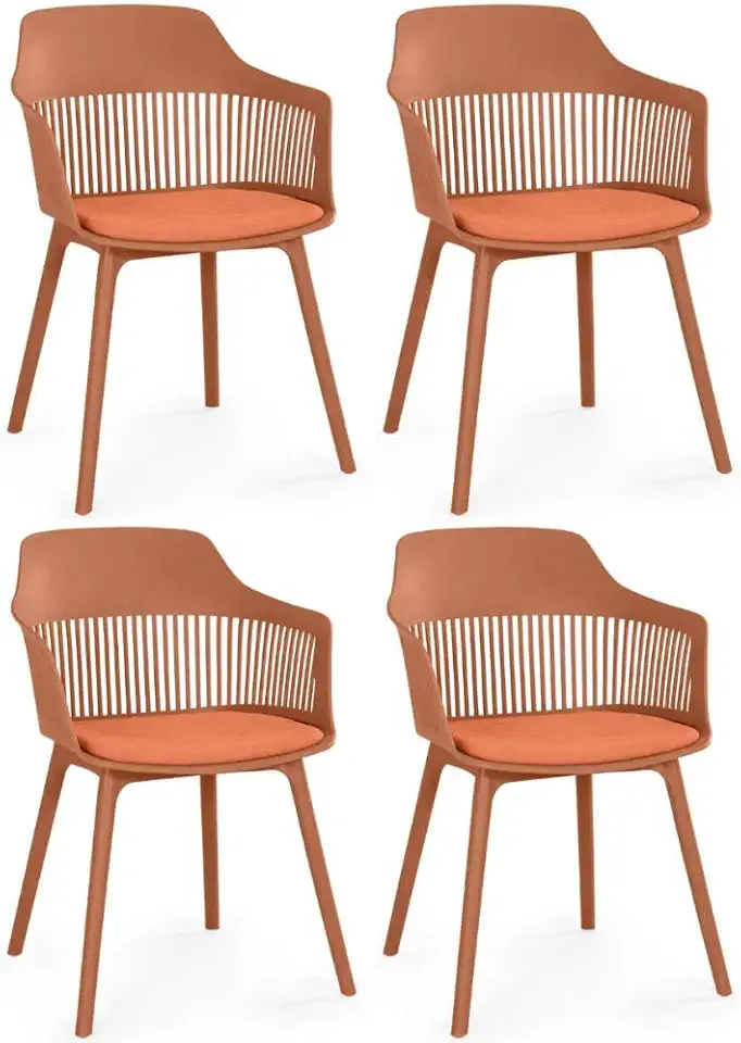 Kit 4 Cadeiras de Jantar Estofada Marcela (Marrom)