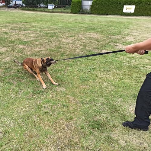 Dingo Hundespielzeug Kunstfell mit Quietsch Pelz Lange Schwarz Bungee-Griff Beisswurst Mop Hundetraining Spiel mit Hund zum Tauziehen Fleece 15585