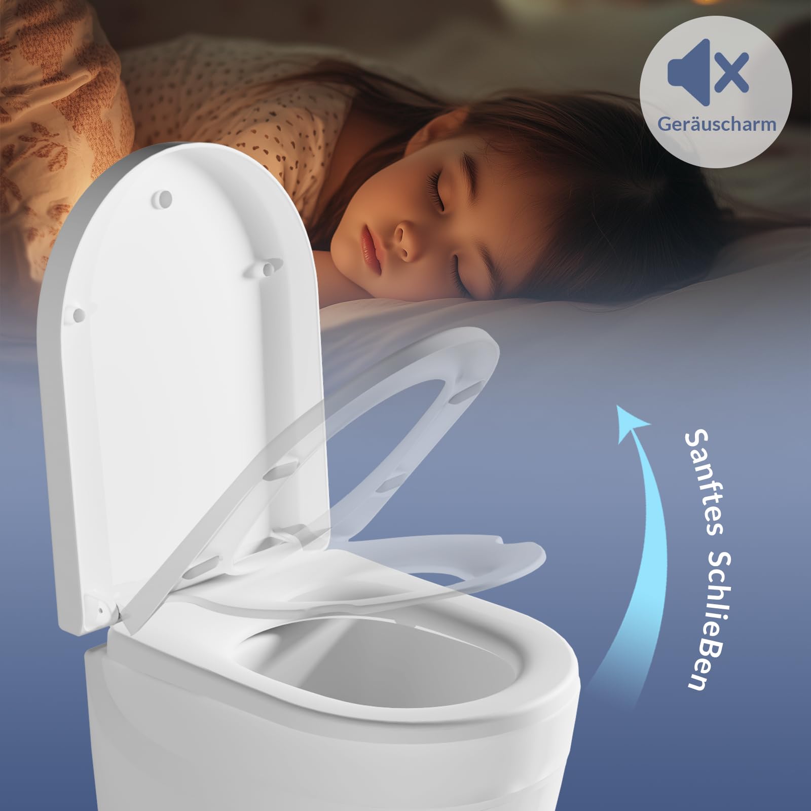 Coperchio WC Con seggiolino per bambini, Sedile WC Con abbassamento automatico, Coperchio WC con funzione di sgancio rapido, Non stacca mai il sedile WC, Facile da pulire