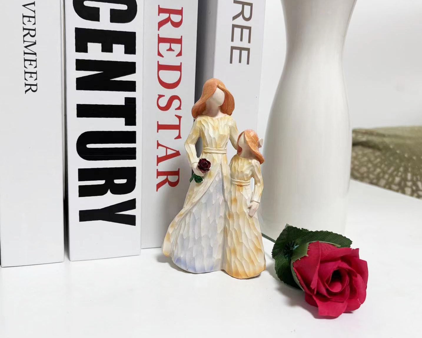 PITI Mother and Daughter Figurines Statues, Gift for Mother from Daughter, Resin Love Decoration Sculptures with Gift Card, Memorial Gifts for Birthday Mother’s Day Christmas Day - Image 4