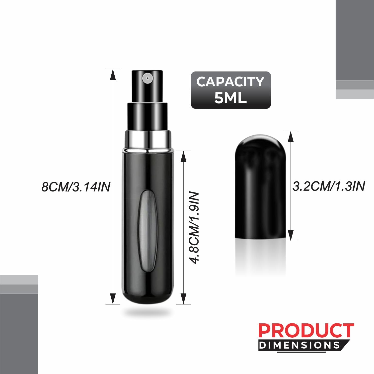 Perfume Atomiser Refillable Perfume Bottles Leak Proof Travel Spray Bottle Perfume Decanter Portable Empty Atomizer Bottles Cologne Dispenser For Women And Men Travel Essentials 5ml (Pack Of 5)