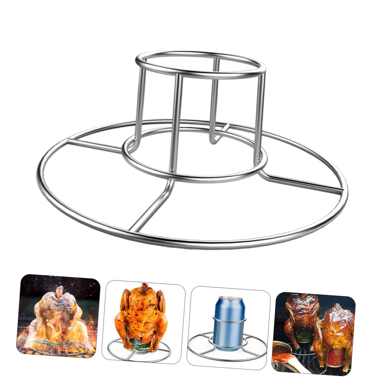 BESTonZON 2pezzi Pollo Resistente in Inossidabile Supporto per Pollo Arrosto per BBQ Supporto per da Barbecue per Picnic all
