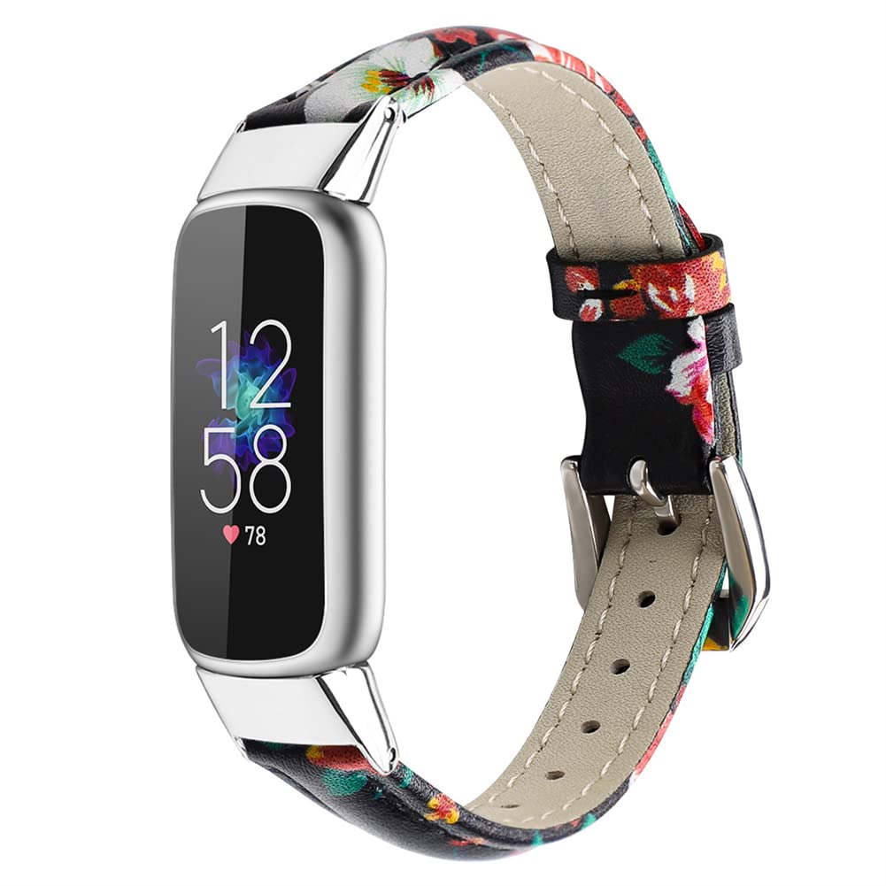 Tyogeephy Leather Strap Compatible with Fitbit Luxe Strap, Classic Replacement Leather Straps Compatible with Fitbit Luxe Strap