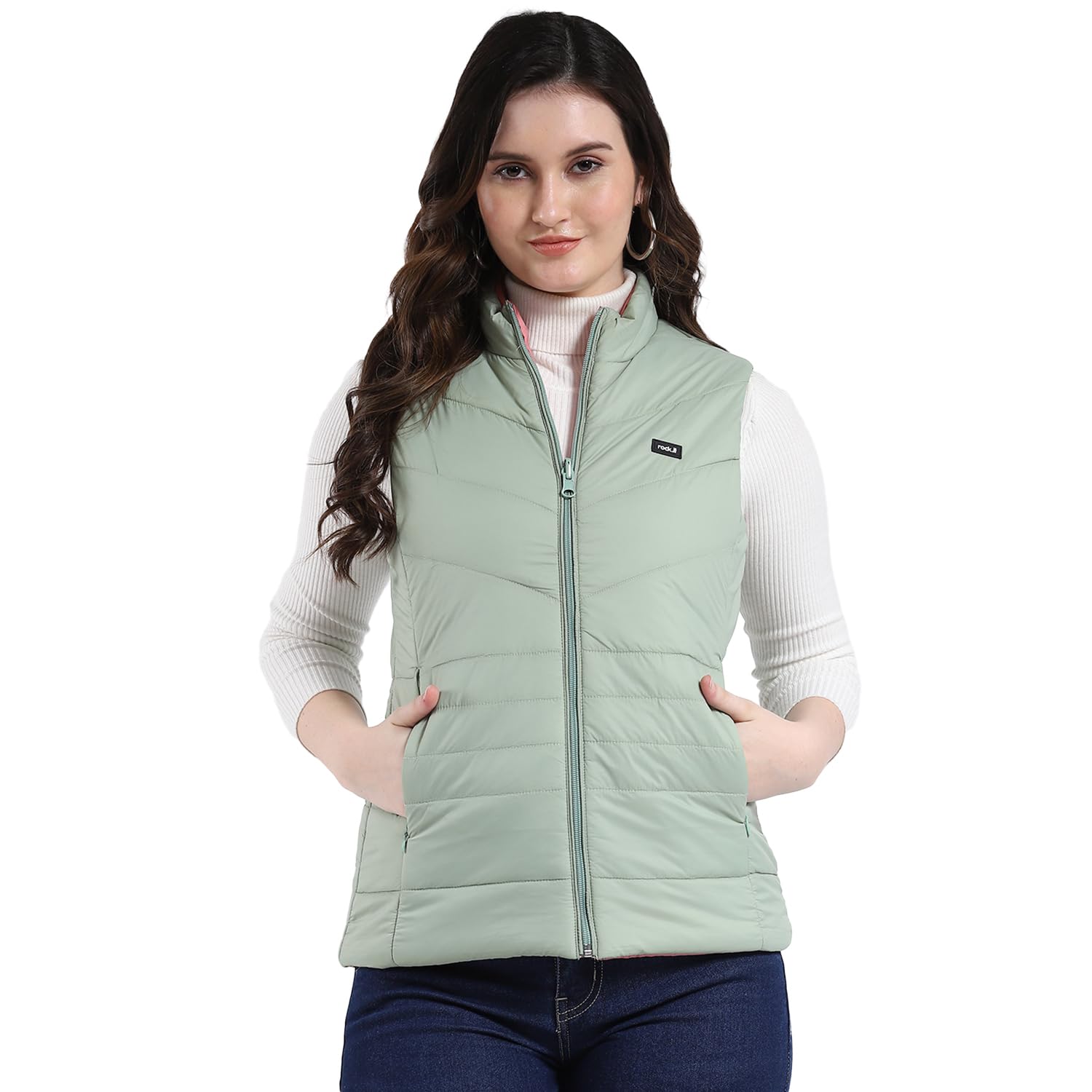 From House Of Monte Carlo Women Reversible Regular Fit Mock Neck Zippper Closure Sleeveless Jacket | Stylish winter jacket | Warm casual outerwear | Winter Jacket for Women's