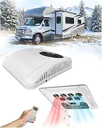 Treeligo Ar condicionado de 12 V CA ultra silencioso, unidade de telhado não conduzida de fácil instalação, calor e resfriamento rápido para trailers, trailers e trailers de viagem