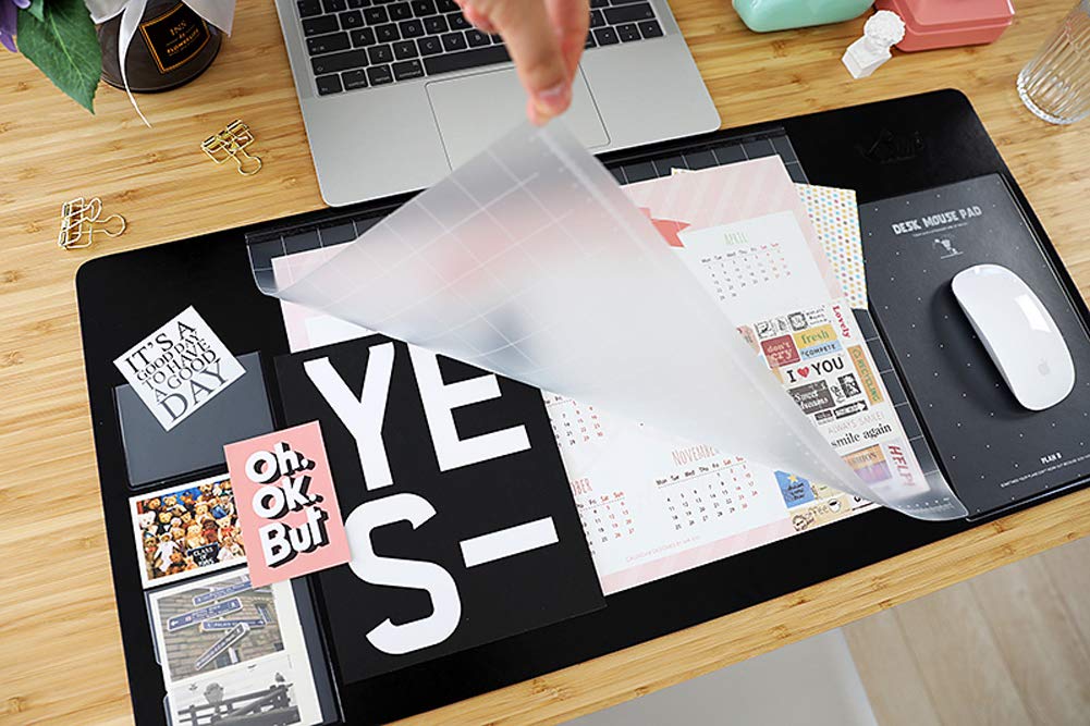 JanJunDec Clear Desk Pad Protector Desk Mats Blotter Cote