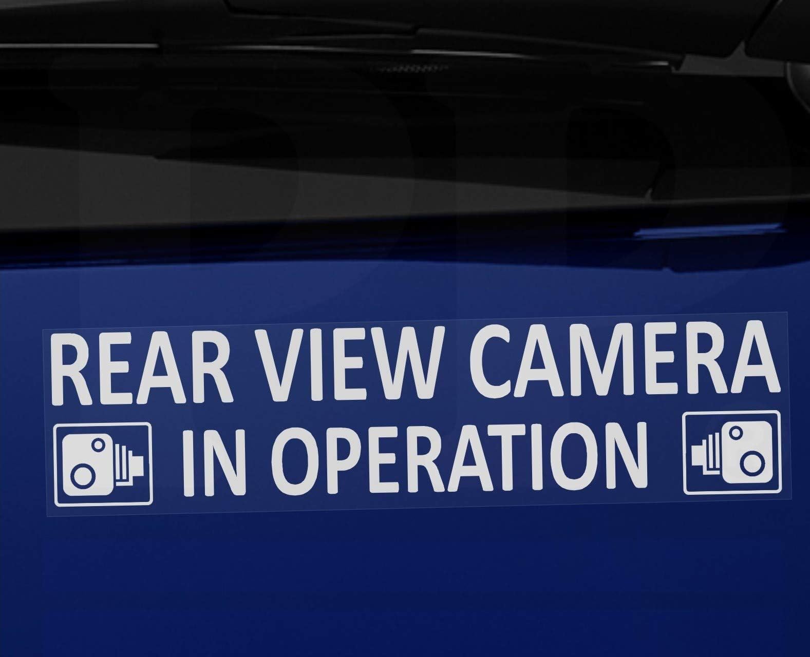 1 x VC20E Rear View Camera in Operation Sign Warning Sticker Security Decal Safety Label 200x50m CCTV Car Van Lorry Taxi Mini Cab Go Pro Dashcam Tinted Windows White Outside External