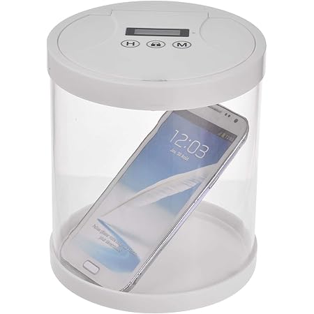 Amazon タイムロッキングコンテナ 禁欲ボックス スマホ依存対策 ダイエット タイムロッキング 欲望コントロール スマホ封印 禁煙サポート 健康管理 サイレントモード カウントダウン機能付き 電池が必要 ホワイト 保存容器 キャニスター オンライン通販