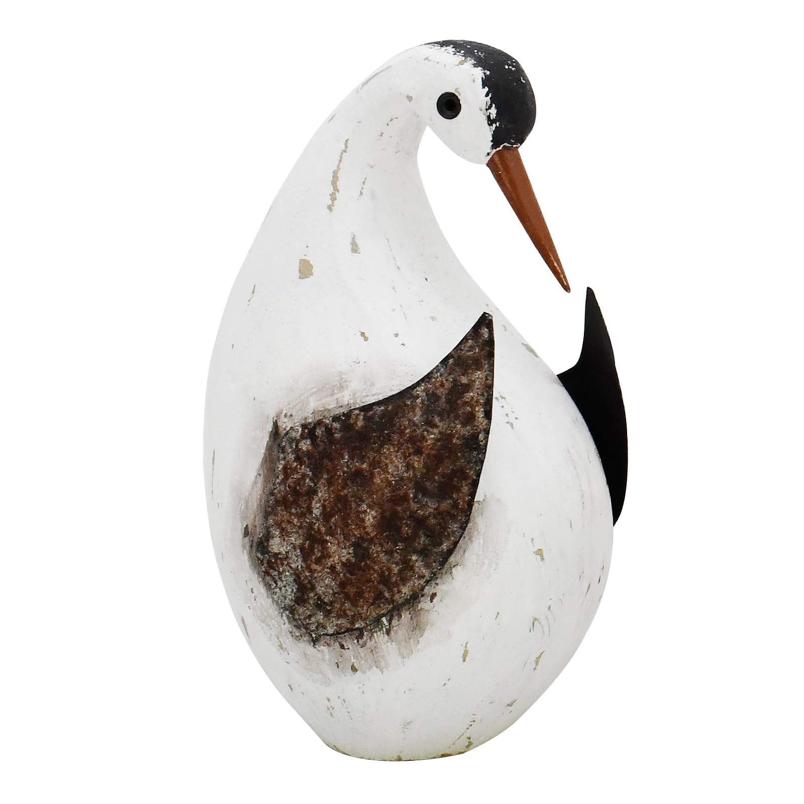 Veclotch 6.1"" H Nautical Wood Beach Sea Bird Table Statue Decorative Seabird Figurine Handmade Sculpture Rustic Distressed Farmhosue Nautical Bird