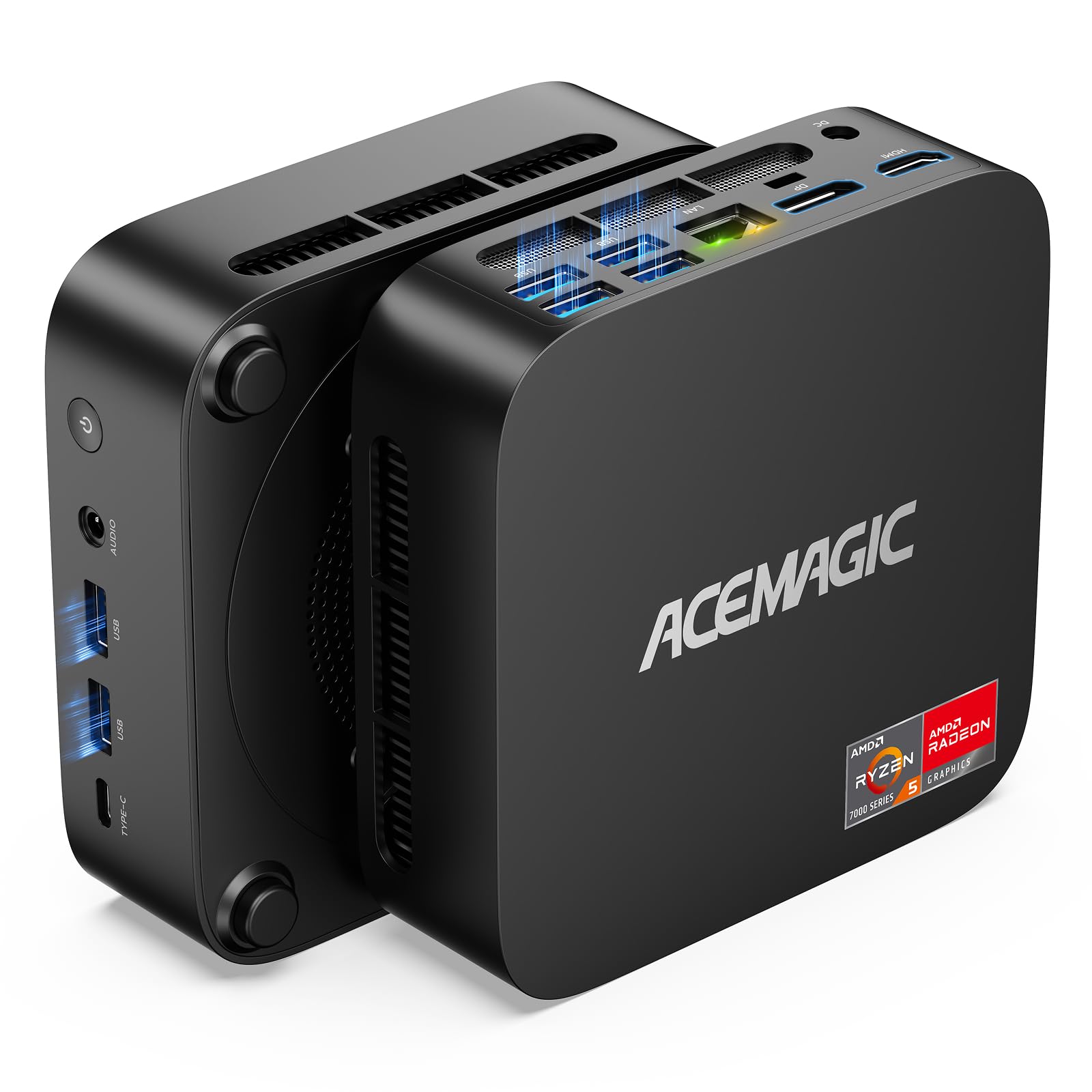 ACEMAGIC AMD Mini PC, 24GB DDR4 256GB M.2 SSD Micro Computer Desktop PC, Gigabit Ethernet/WiFi 5/BT4.2/4K@60Hz Mini Computer Büro/Schule