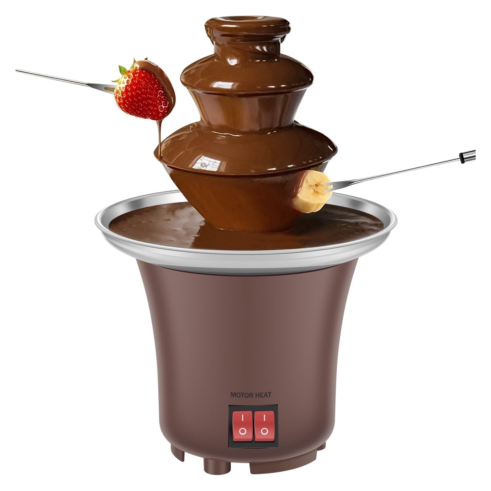 Fuente De Chocolate Queso 3 Capas Máquina con Capacidad For 10 Oz Fondue Eléctrica For El Hogar For Dulces Flujo Continuo Y Suave