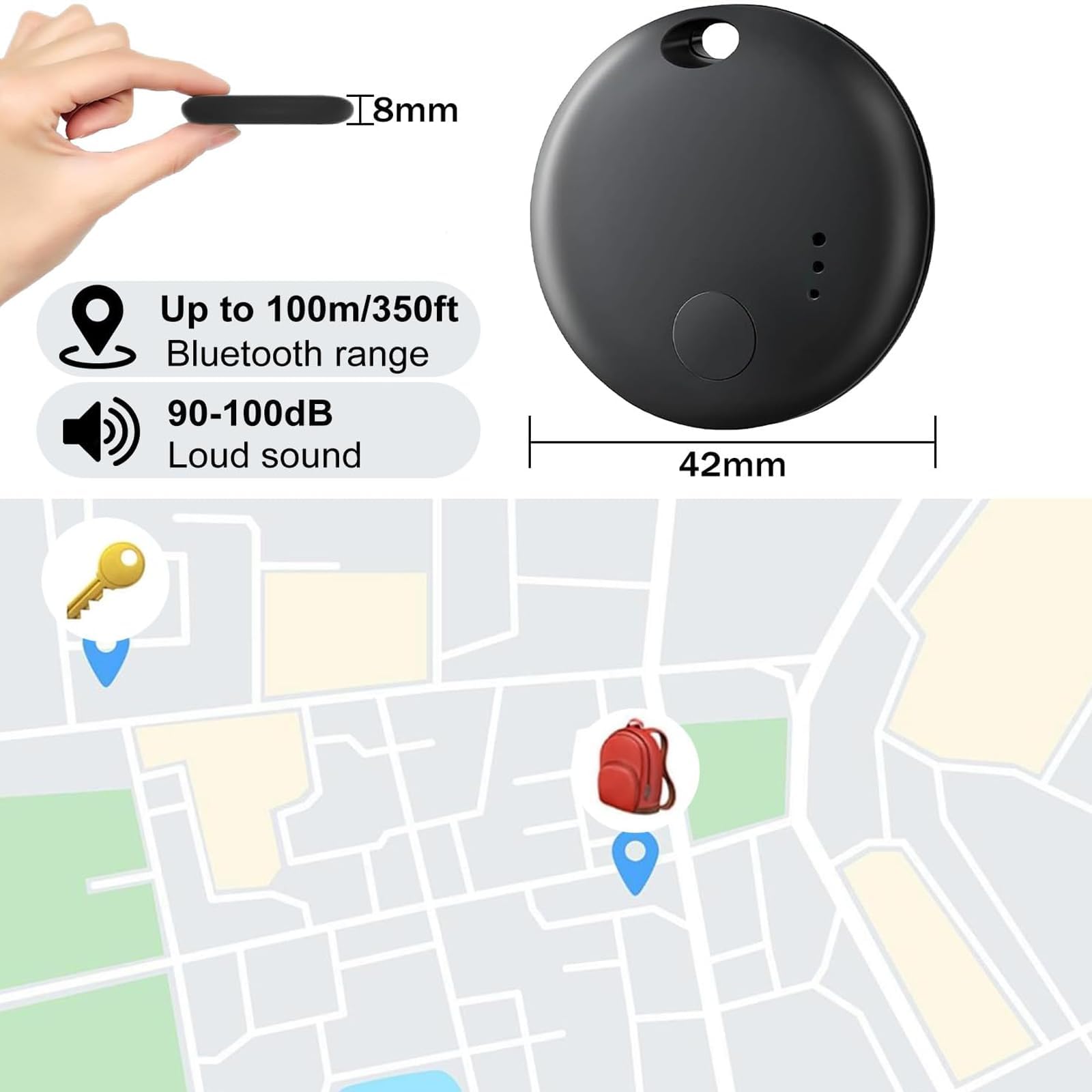 Localizzatori Bluetooth Air Tracker per Android, compatibili con Google Find Hub Device