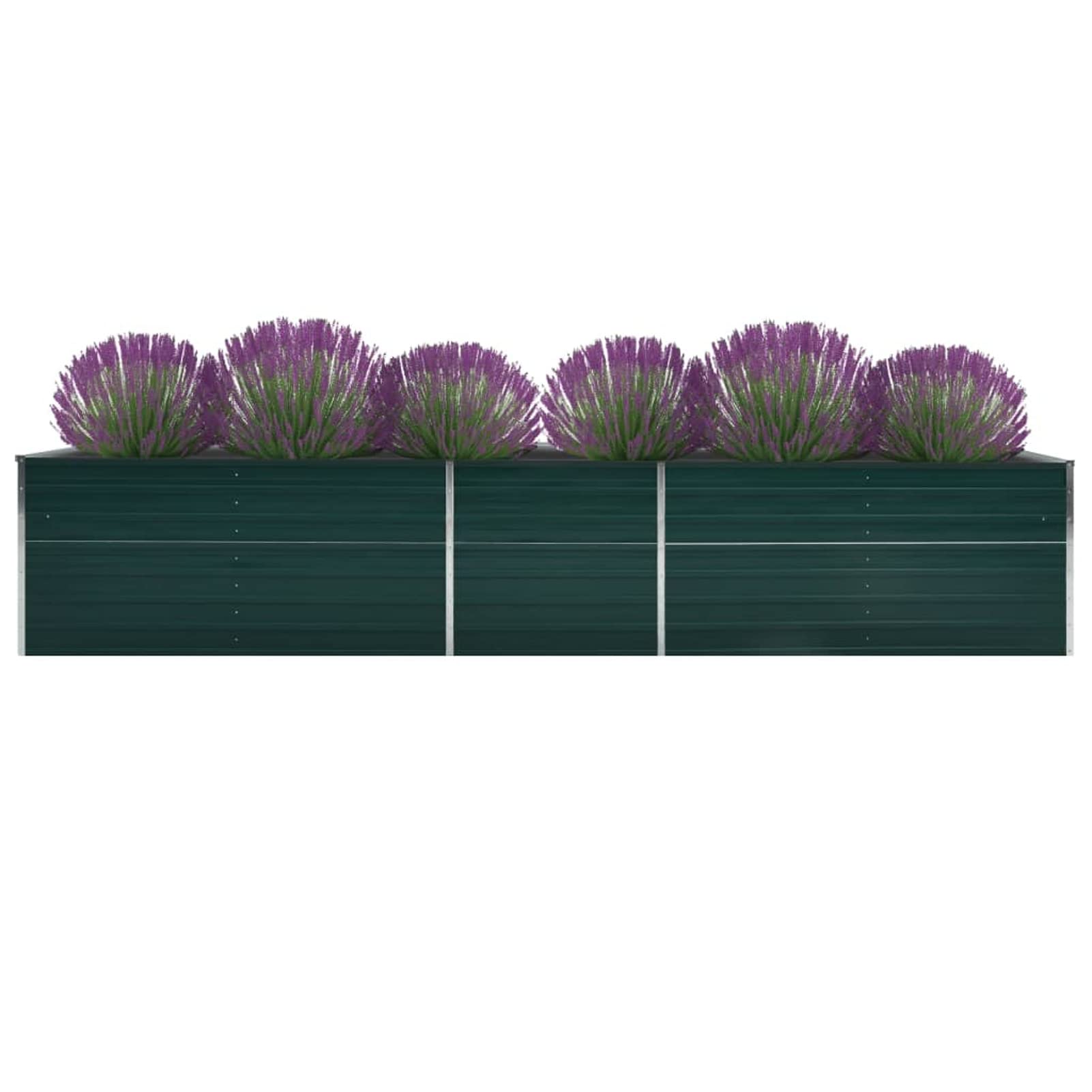 IKAYAA Raised beds for garden vegetables Metal Outdoor Elevated Planter Box Galvanised Outdoor Planter Flower Pot for Herbs and Vegetables Use for Patio Garden Balcony-green-400 x 80 x 45 cm