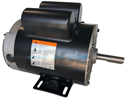 Miniatura 5 de Motor eléctrico de compresor SPL de 2 HP, 3450 RPM, marco 56, diámetro del eje de 5/8 pulgadas, 120/240 voltios