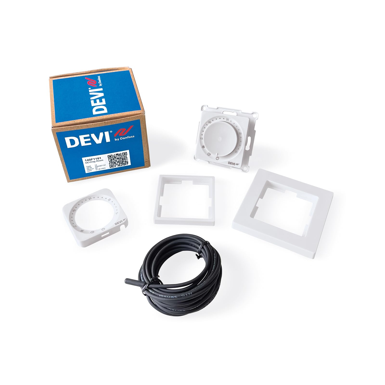DEVIreg Room 140F1161 Bluetooth Thermostat Raumregler mit EXT. 15kOhm Sensor für elektrische Fußbodenheizung Adaptive PWM Steuerung mehrsprachige kostenlose App