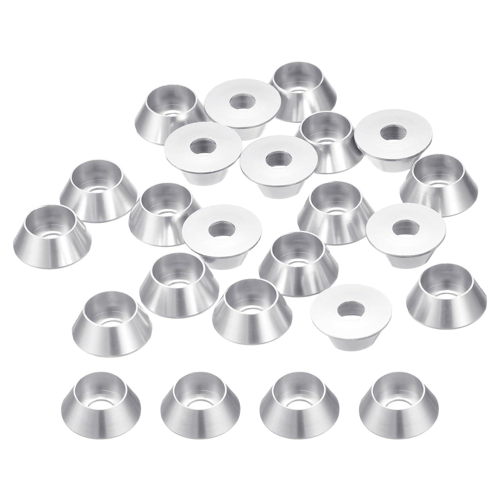 uxcell M4 Cone Cup Countersunk Washers, 50 Pcs Anodized Aluminum Gaskets Cup Head Washer Gasket, Cup Screw Counterbore Gasket for Mechanical